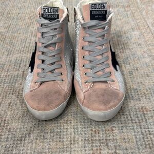 Pink and Silver Sneakers with Skate Style